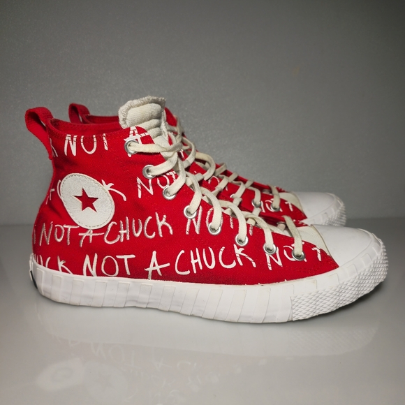 Converse Street UNT1TL3D High Top Red&White Canvas Sneakers 171962C Men's Size12 - Picture 8 of 16